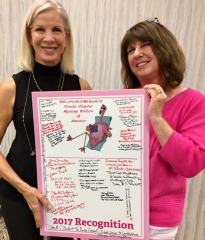 Carol White added her recent accomplishments to the Florida Mystery Writers board with Diane Stuckart